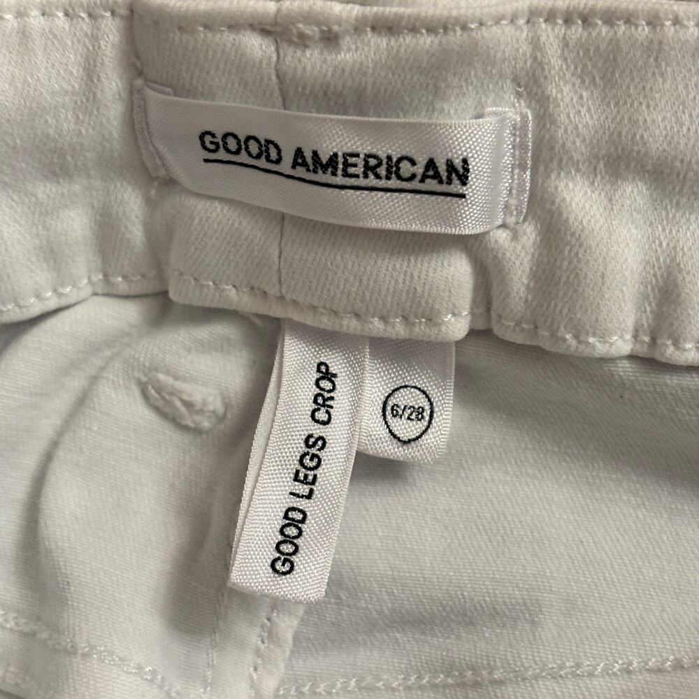 Good American women’s Good Legs Crop white skinny jeans sz 6 / 28 - Picture 3 of 9